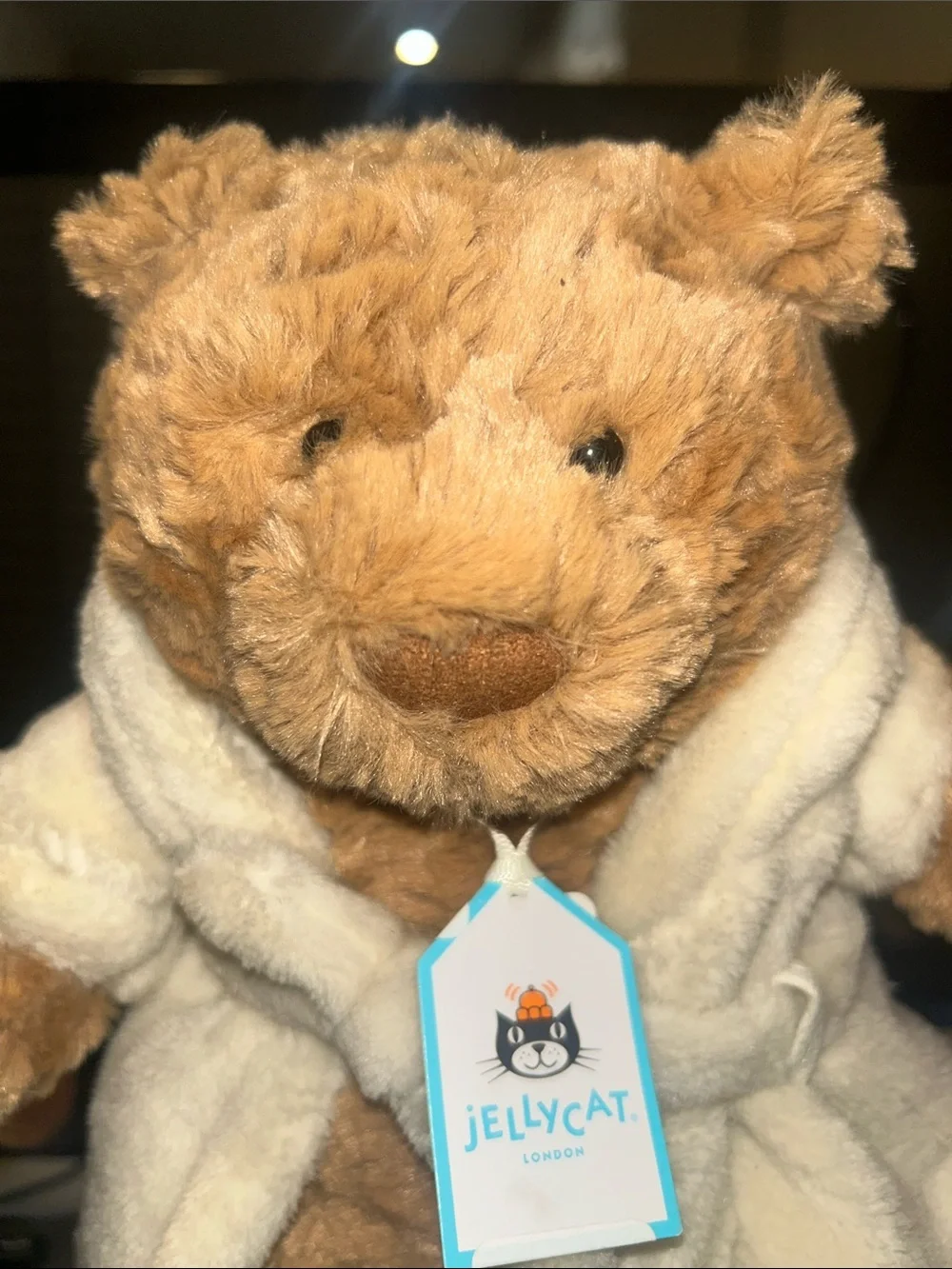 Jellycat Tan Bear in Cream Robe Plush